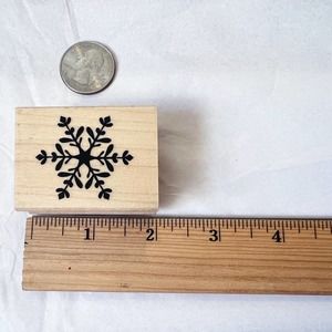 Snowflake rubber stamp holiday christmas card winter snow